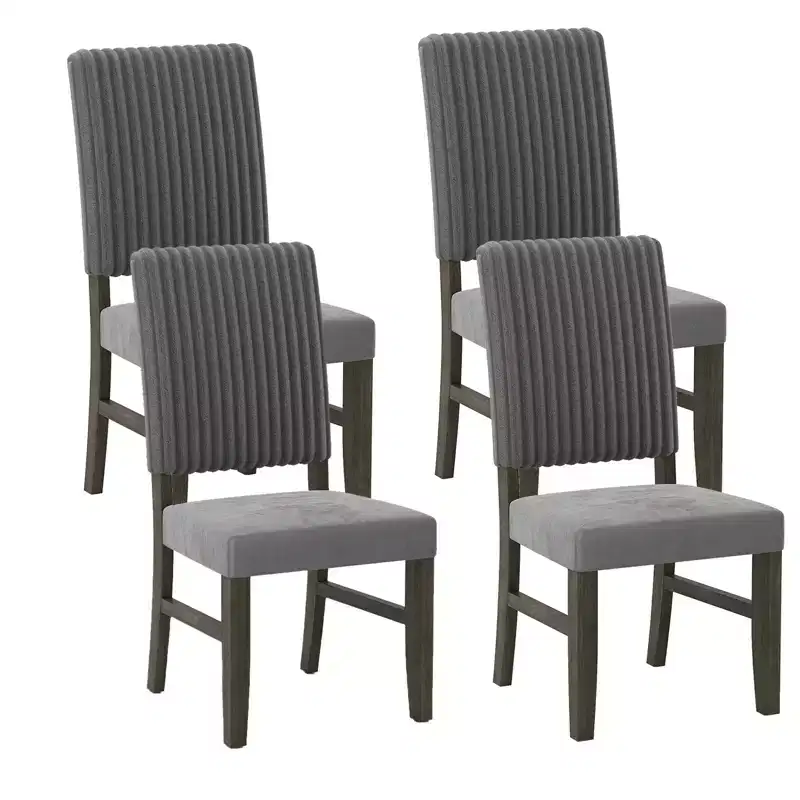 Dining Chair 4 Mid-Century Modern Velvet Fabric Upholstered Chairs