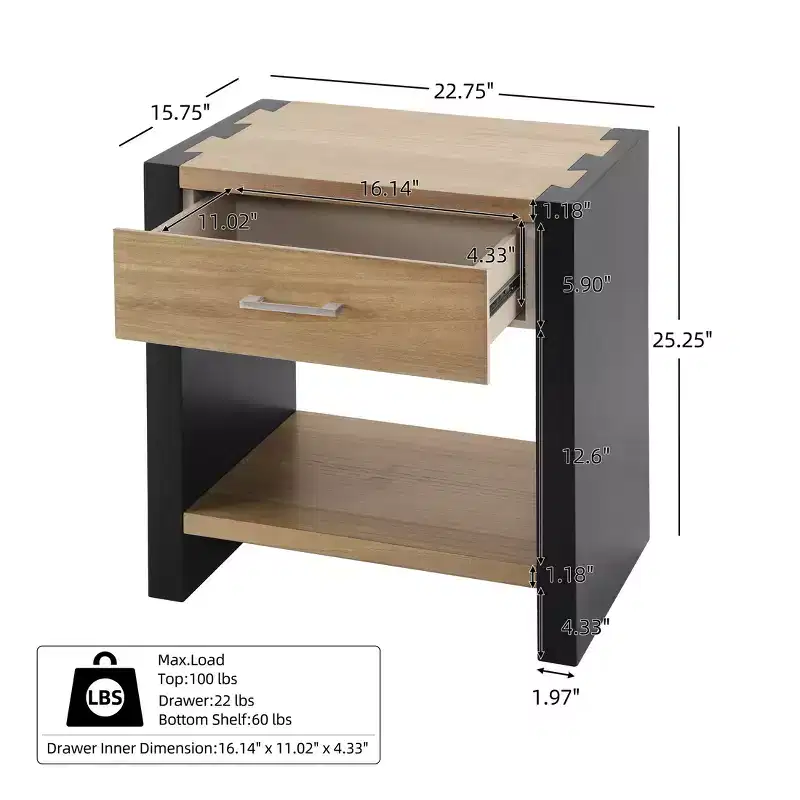 Christopher Knight Home Toriel Rustic Nightstand with 1 Drawer and Lower Shelf