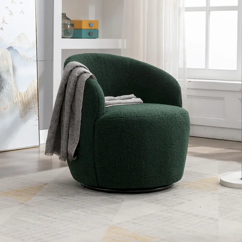 25.6 Swivel Barrel Chair with Black Coating