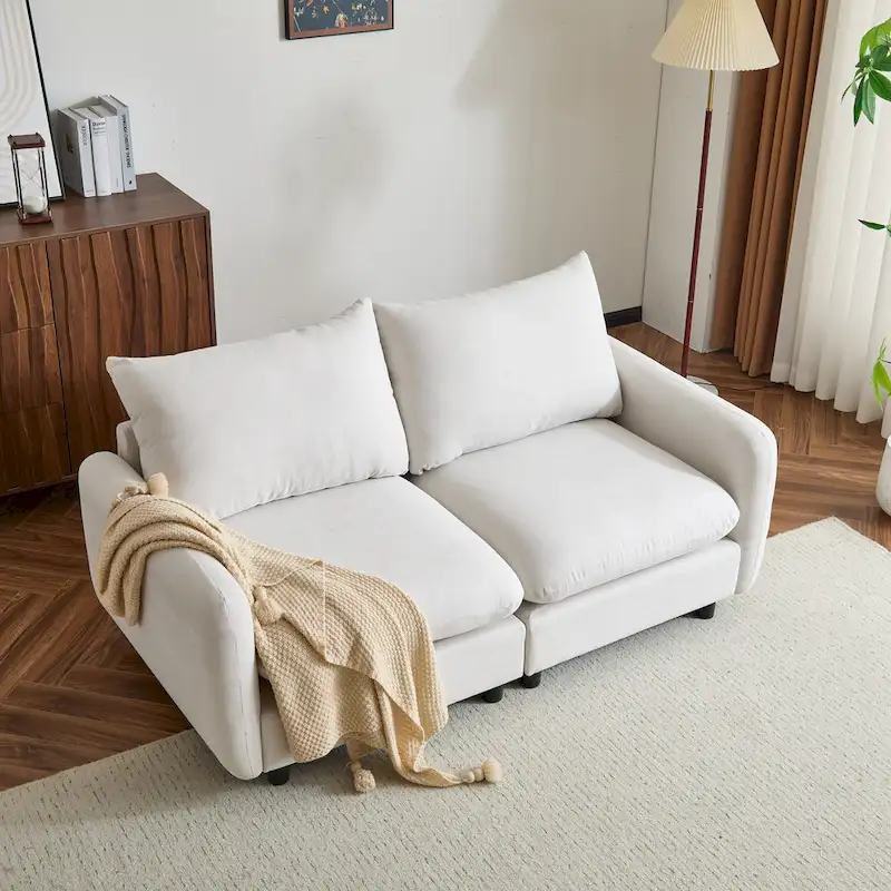 Christopher Knight Home - Evelyn Modern 2-Seater Modular Upholstery Sectional Loveseat Sofa