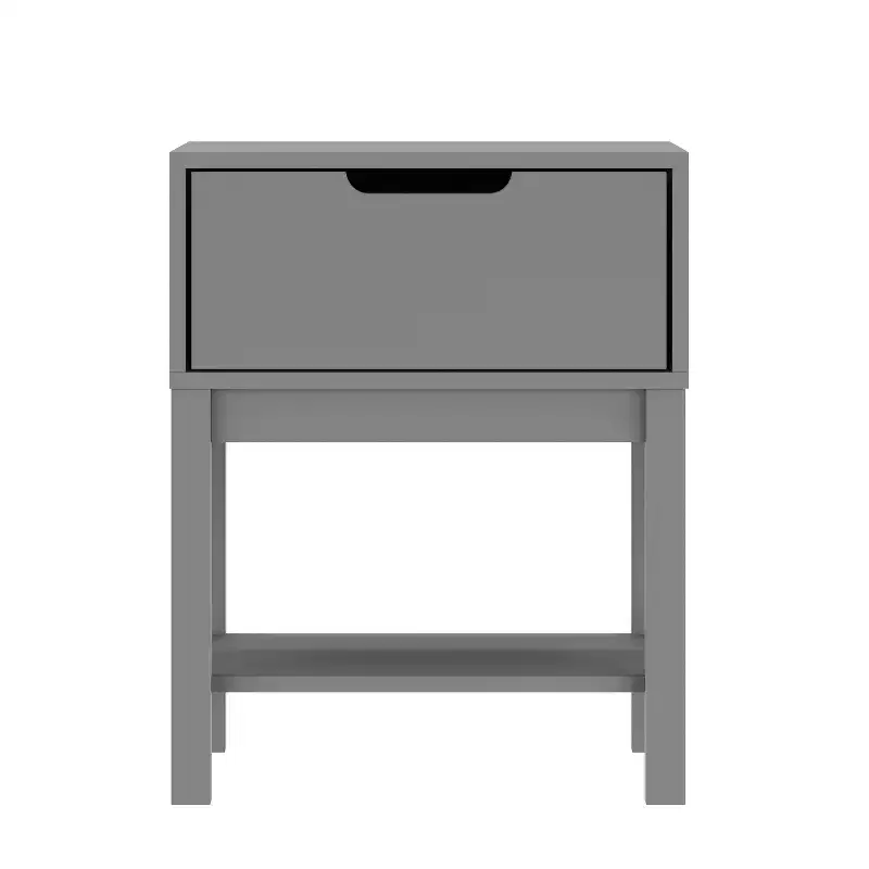 Wood Kids Nightstand with Single Drawer & Open Shelf