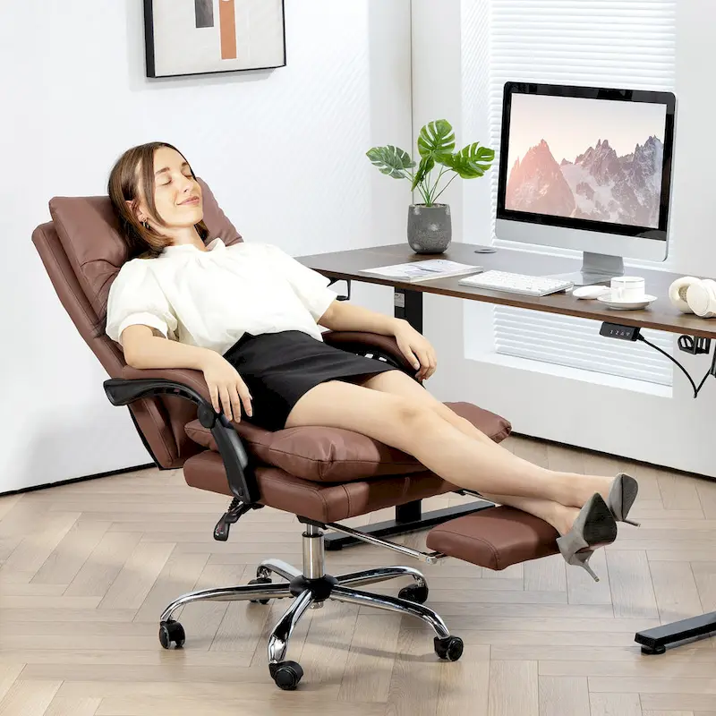 Vinsetto Microfibre Vibration Heated Reclining Massage Office Chair