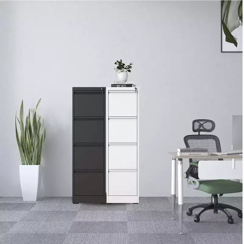 4 Drawer File Cabinet, Metal Filing Cabinets With Lock For A4/Letter/Legal Size File, Steel Vertical File Storage Cabinet For Home Office