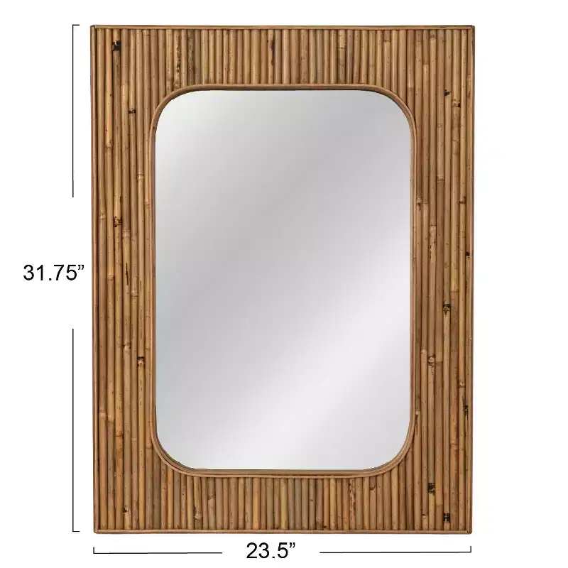 Natural Rattan Framed Wall Mirror