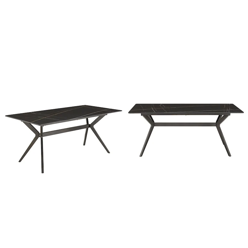 Vaduz 70 Iron Grey Metal Base 4-6 Person Dining Table