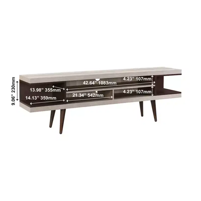 Wood TV Stand 70.87''W with 5 Storage Shelves