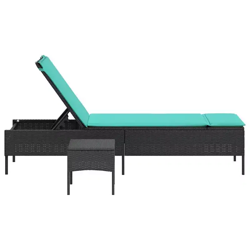 vidaXL Patio Sun Lounger PE rattan Single Multi-Position Backrest