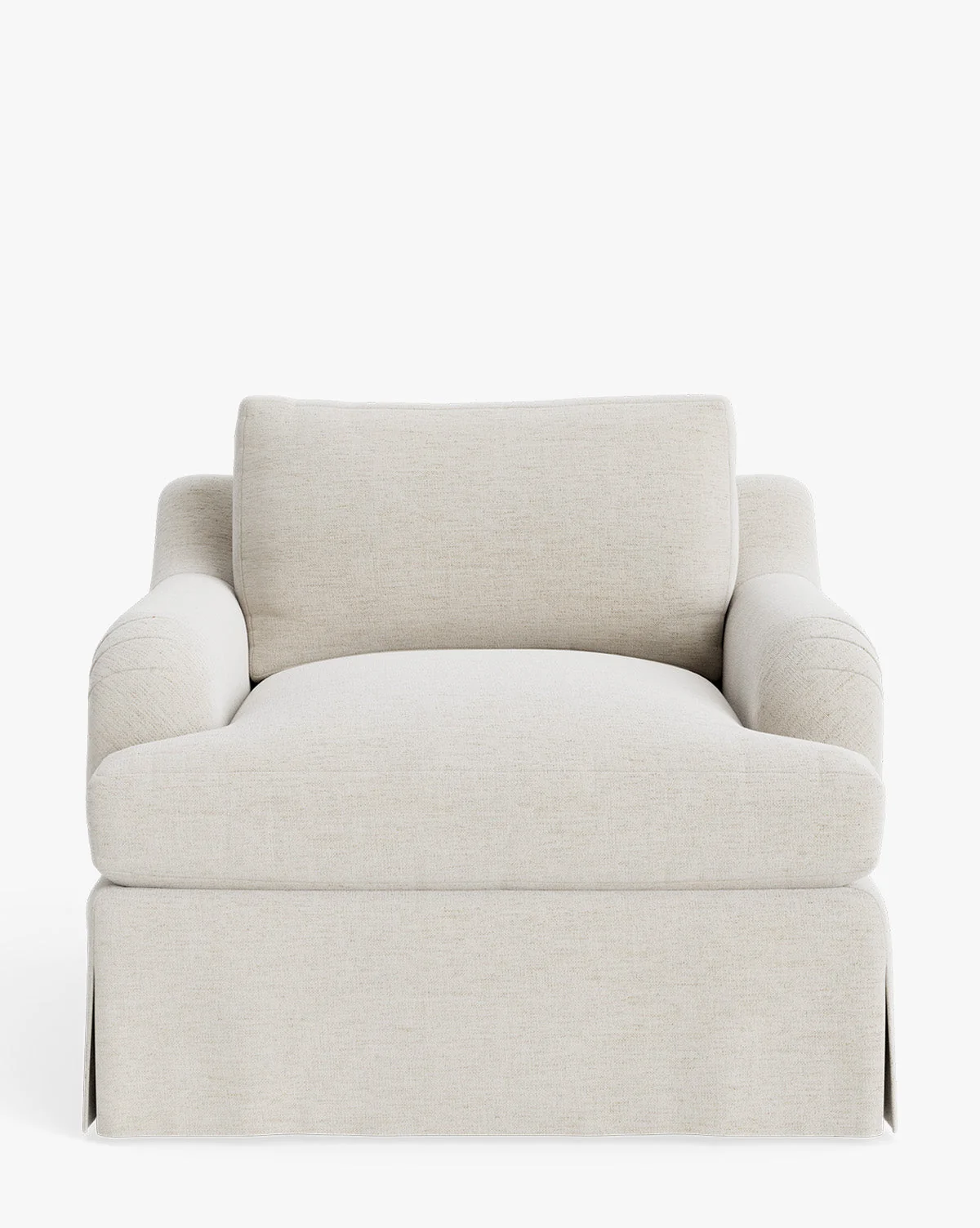 Traditional Crypton Fabric Lounge Chair with English Roll Arms & Tailored Skirt for Living Room