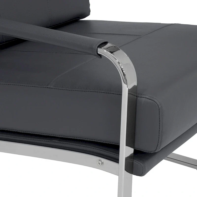 Studio Designs Home Allure Metal and Blended Leather Modern Accent Arm Chair