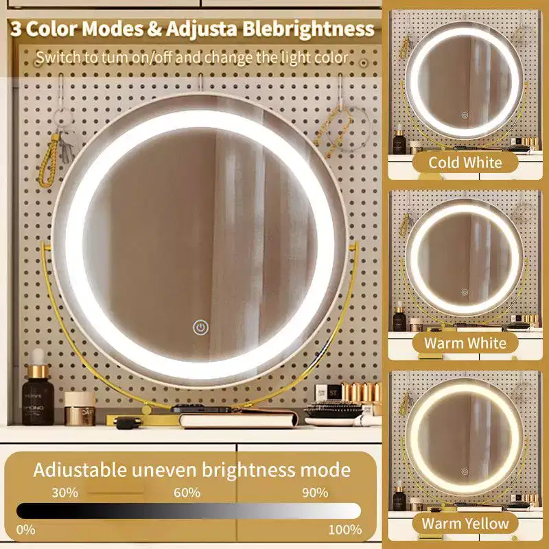 Karl Home Makeup Vanity Set with LED Lights and Power Outlets