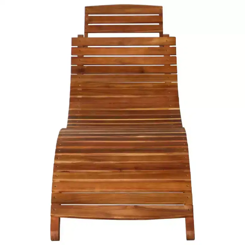 vidaXL Sunlounger With Table Natural Acacia Solid Acacia Wood Standard