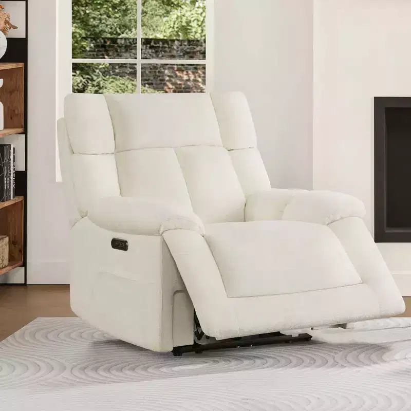 Spruce & Spring Power Lay Flat Nursery Recliner with Bluetooth Speakers and Power Lumbar