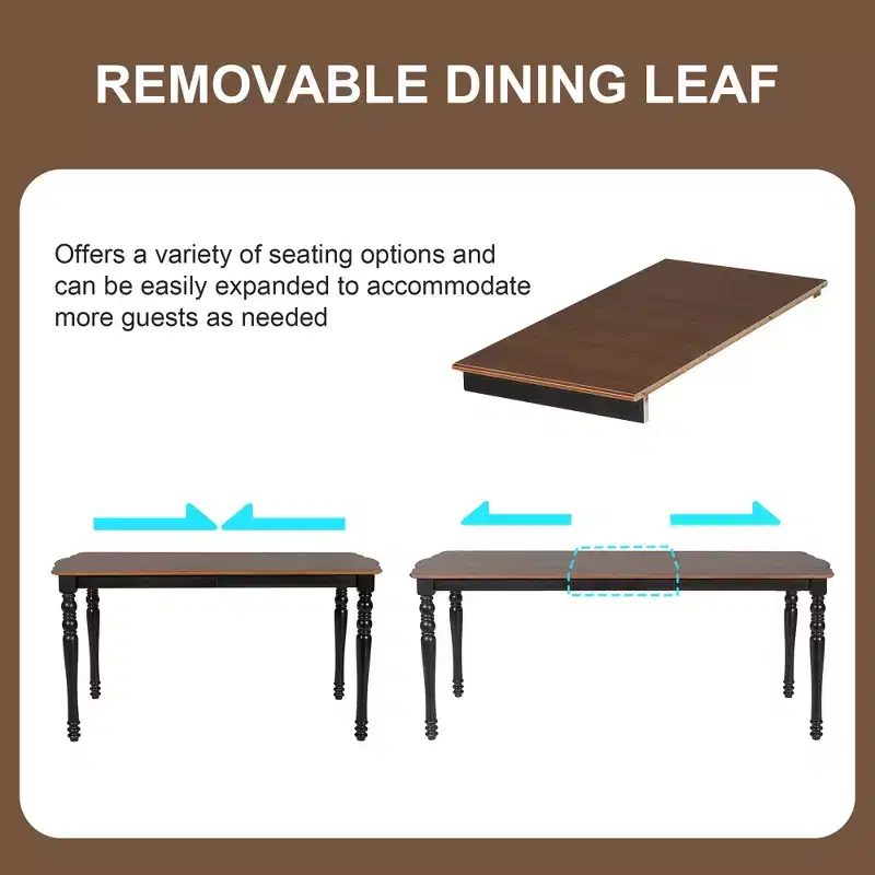 7-Piece Extendable Dining Set with 60-78 Table and 6 Upholstered Chairs