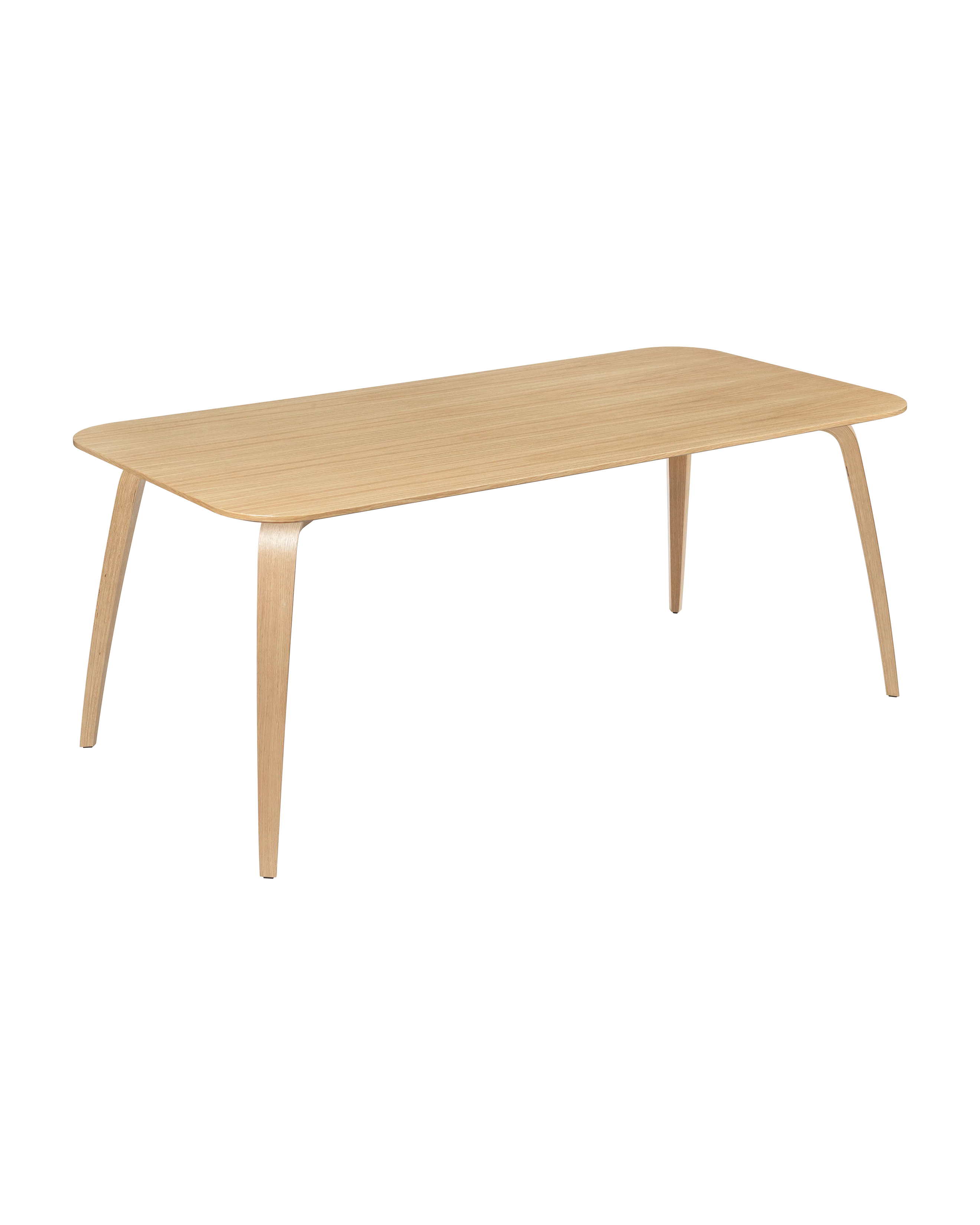 Scandinavian Natural Oak Veneer Rectangular Dining Table with Laminated Wood Legs for Dining Room