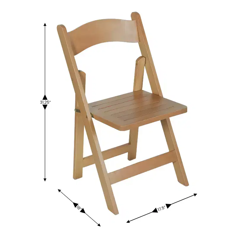 Early American Wood / Oak / White Solid Wood Folding Dining Chair – Seats 1