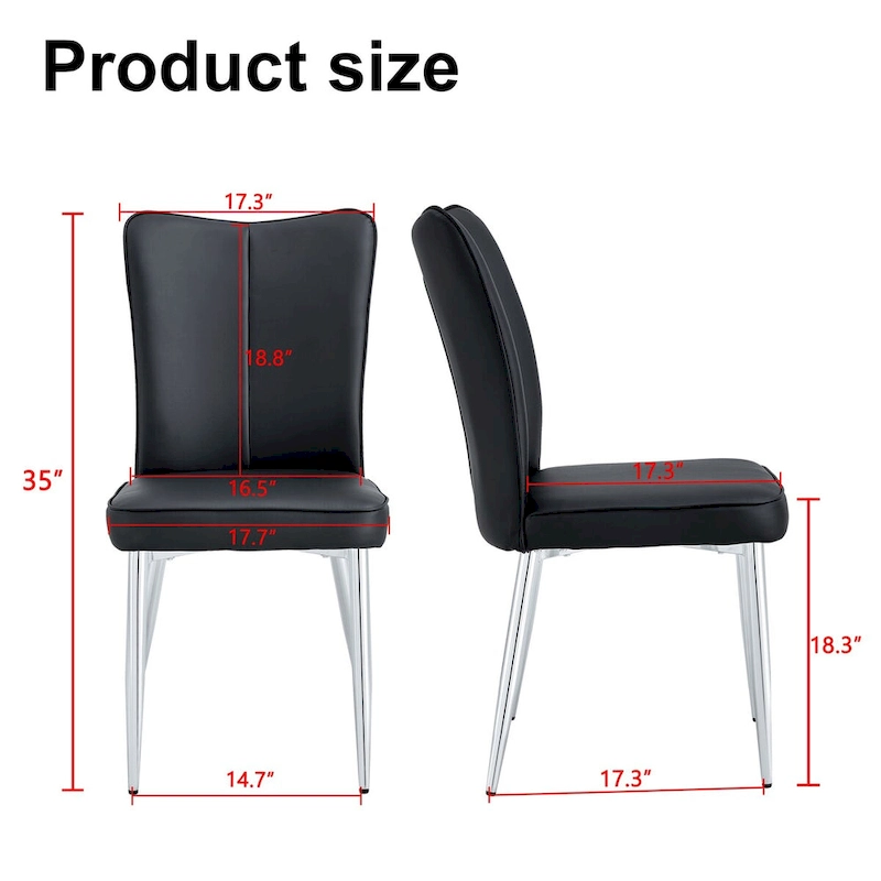Modern Dining Chairs Set of 4 PU Leather Kitchen Upholstered Chairs