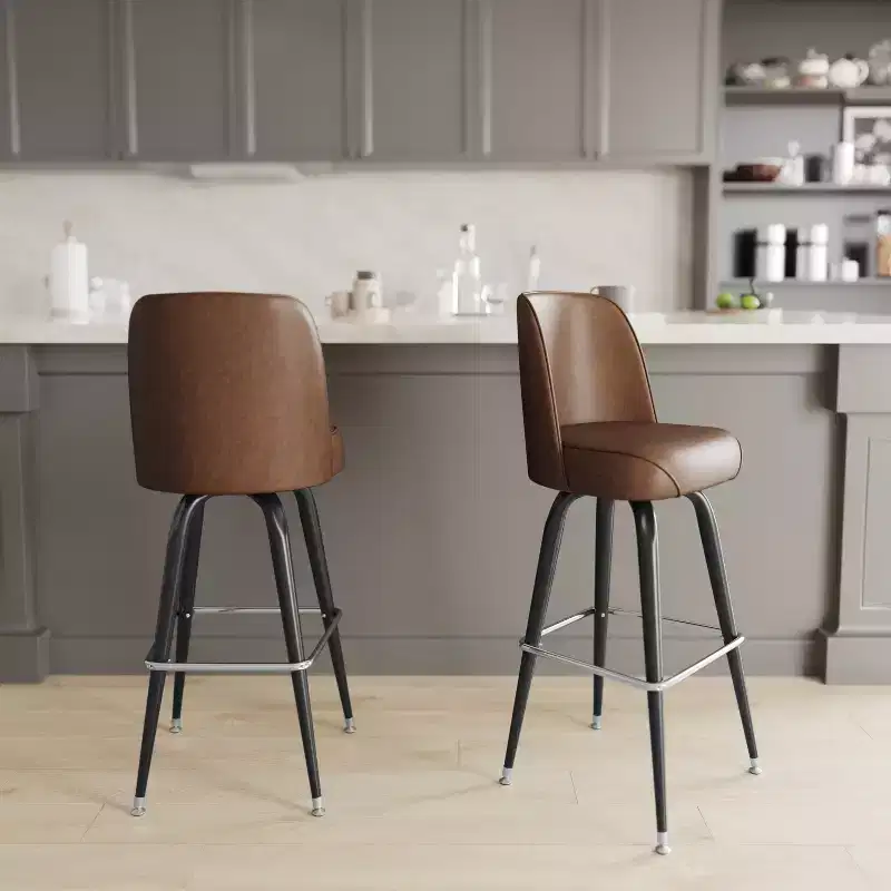 Emma and Oliver Metal Barstool with Swivel Bucket Seat