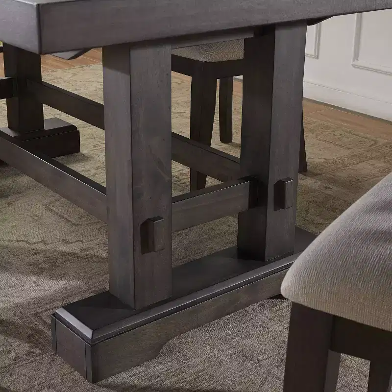 Steve Silver Co. 7pc Napa Dining Set Dusky Cedar: Rectangle Table, Upholstered Chairs, Veneer Finish