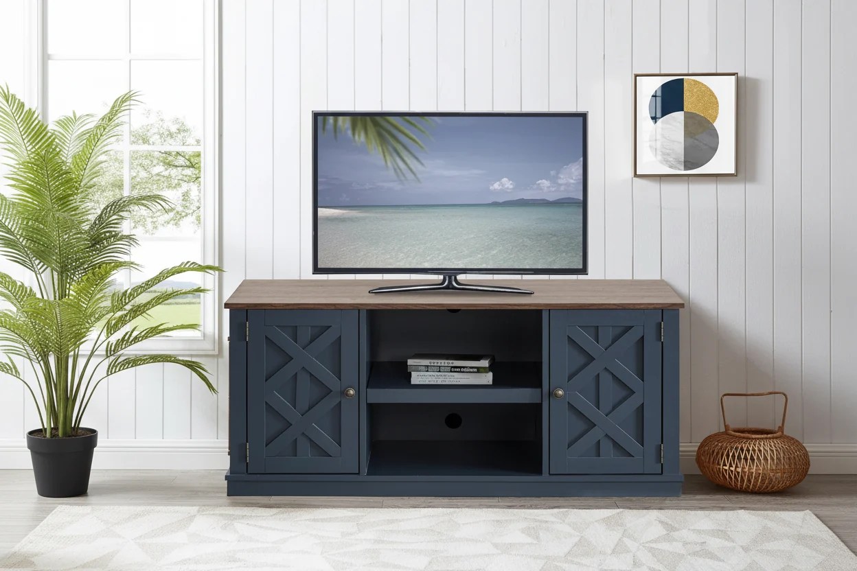 54 Faux Raw Wood TV Stand for 60 TVs - 54 in Width