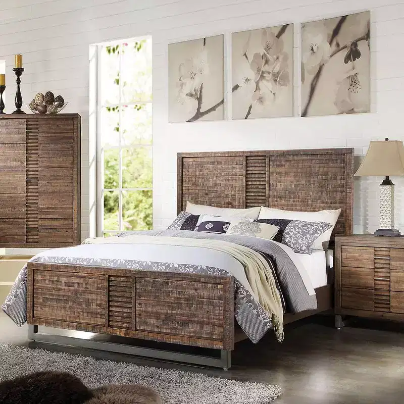 Queen Bed in Reclaimed Oak Finish