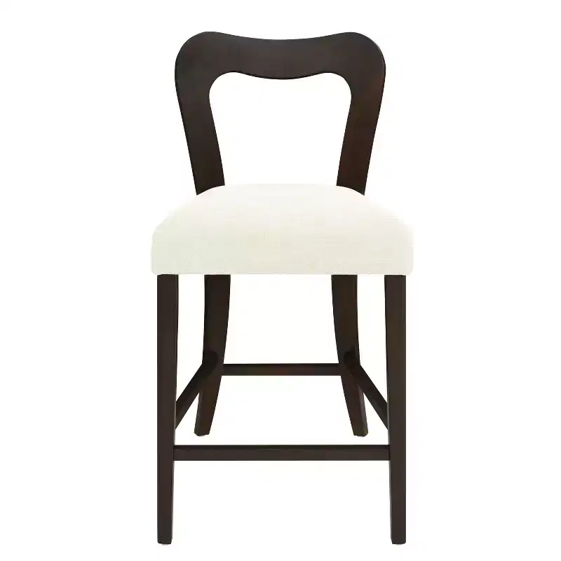 Christopher Knight Home Imamu Rubberwood Upholstered Counter Stools with Curved Open Back (Set of 2)