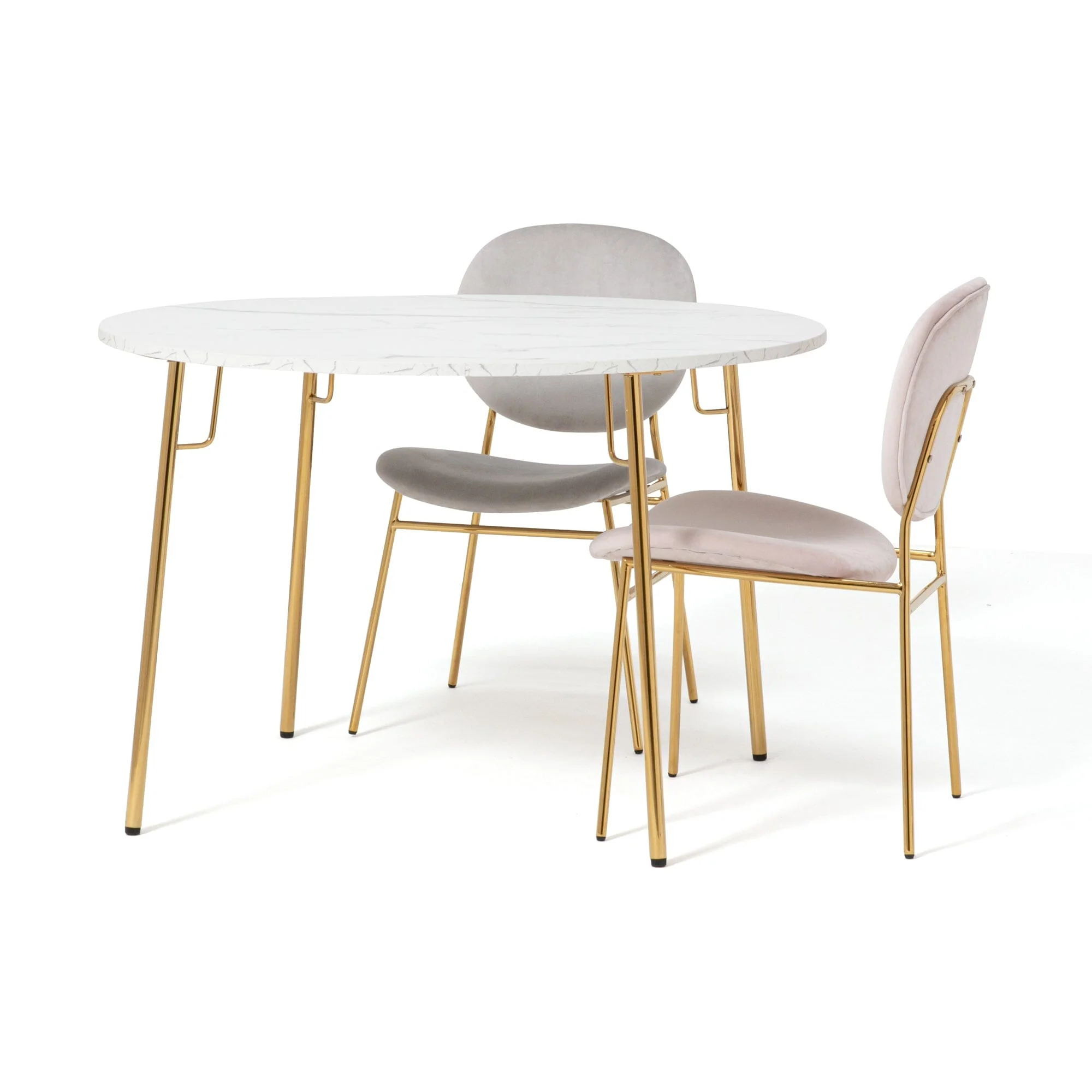 Round Marble-Top Dining Table
