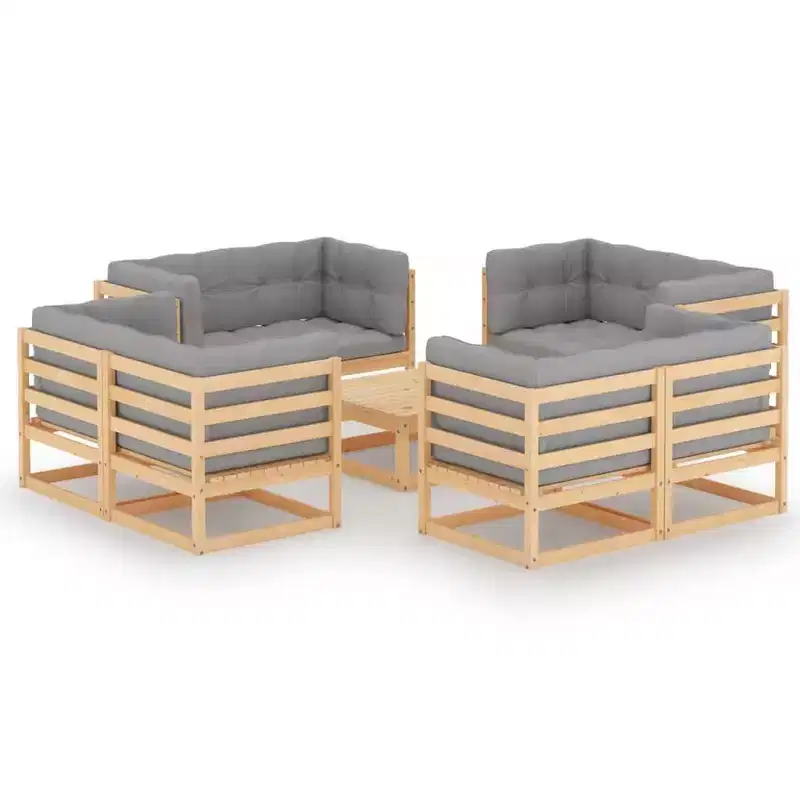 vidaXL Garden Lounge Set Solid Pinewood Medium Modular