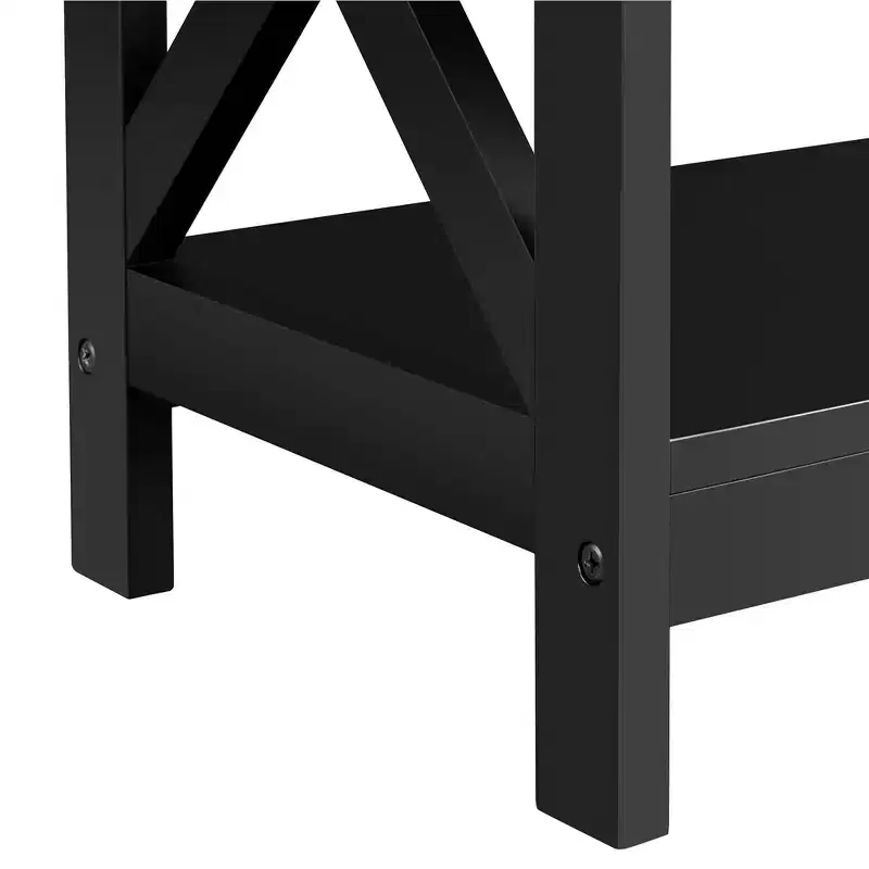 Yaheetech 3-Tier Wooden Console Table with Power Outlet Entryway Table