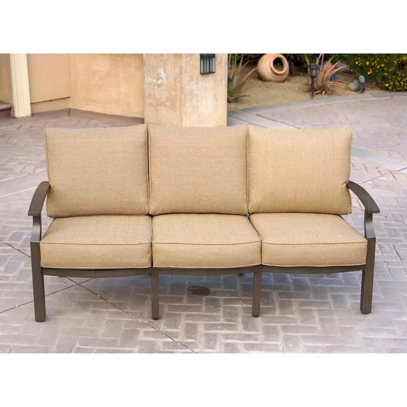 Brooklyn 4-Piece Patio Conversation Set with Cushions and 32 x 50 Rectangular Propane Fire Pit Coffee Table