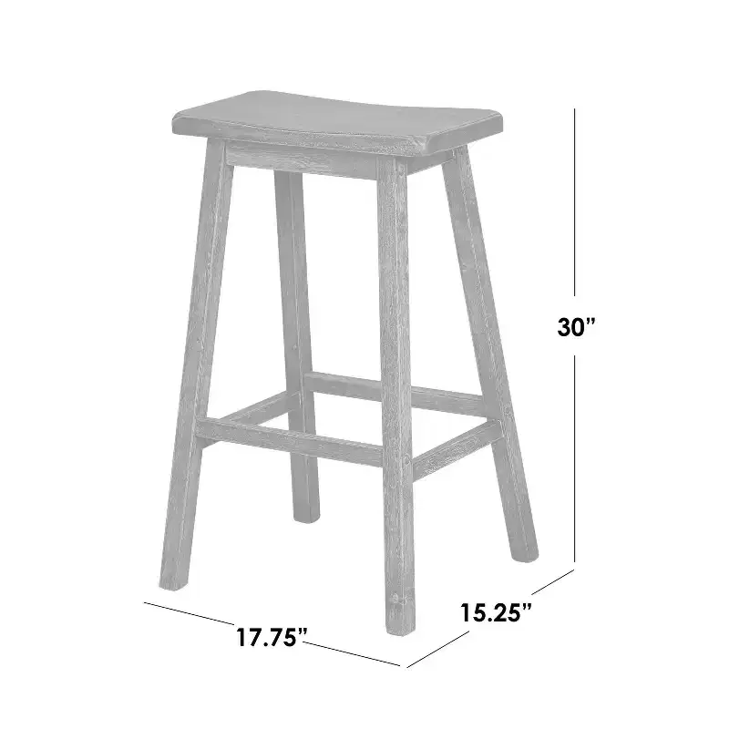 Buylateral Set of 2 Marney Bar Height 30" Saddle Stool Driftwood