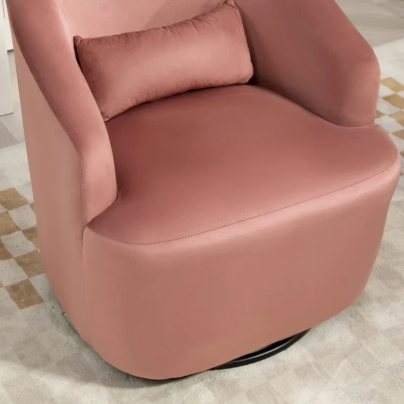 US Pride Furniture Accent Chair with Barrel-shaped Design and 360 Degree Swivel Feature