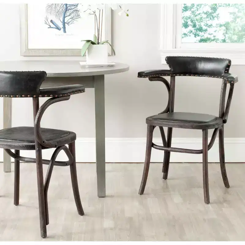 Kenny Arm Chair - MCR4689 - Antique Black - Safavieh Couture