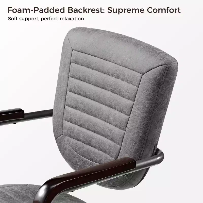 Cole, PU Leather Task Office Chair,27.12 D x 24.75 W x 36.25-39.37 H,Grey