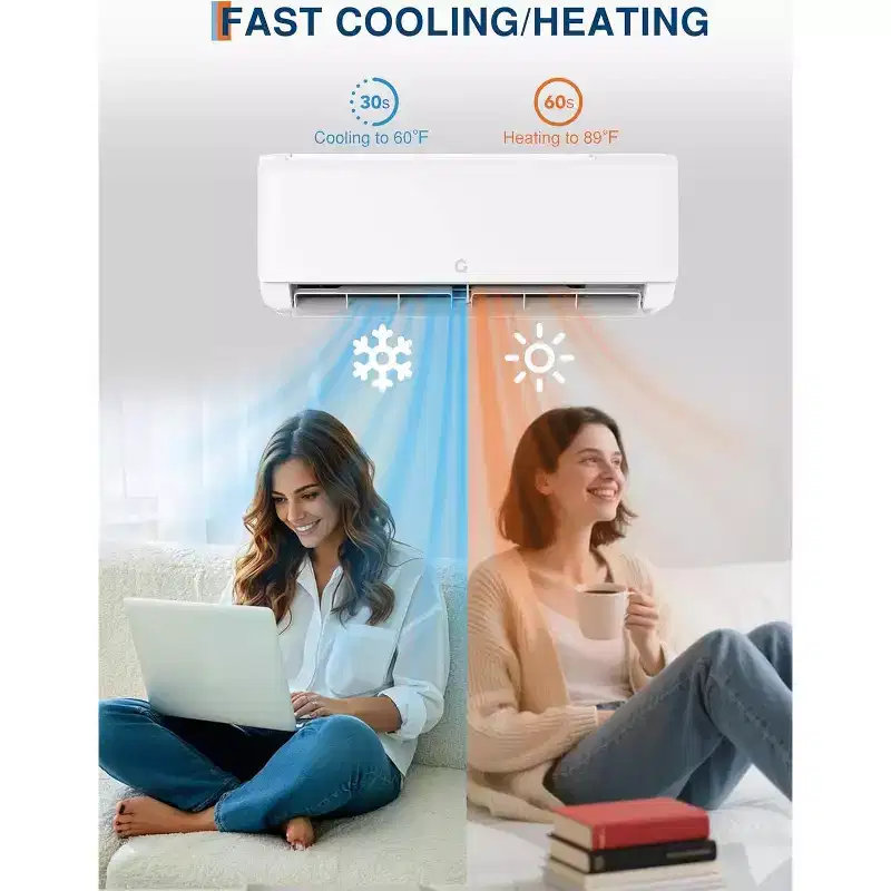 Acekool 24000 BTU Mini Split AC & Heat Pump, 21 SEER2 Inverter, WiFi & Alexa, Ductless System with Install Kit for up to 1500 Sq Ft Rooms
