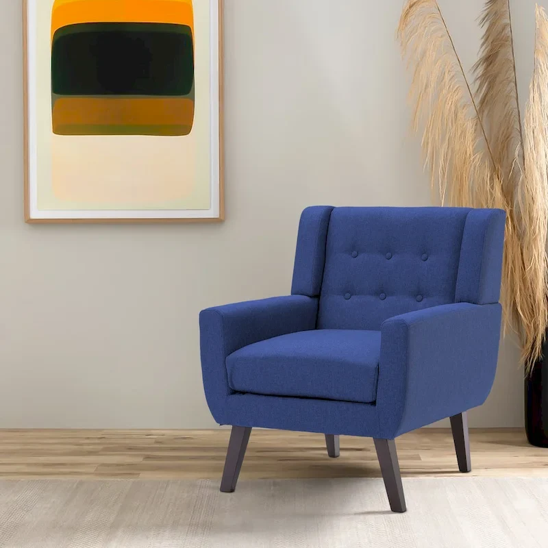 Modern Linen Button Tufted Arm Chair