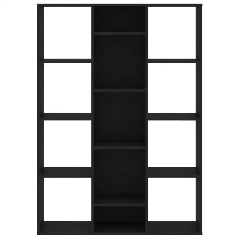 vidaXL Room Divider/Book Cabinet Black 39.4x9.4x55.1 Engineered Wood