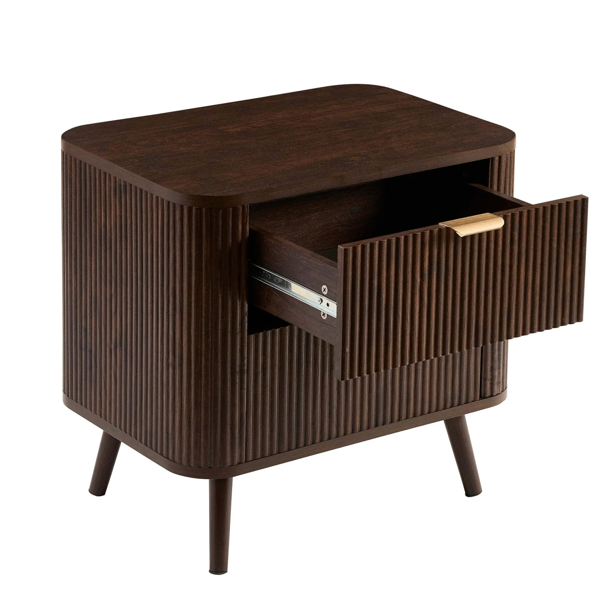 2 Drawer Bedside Table - Walnut