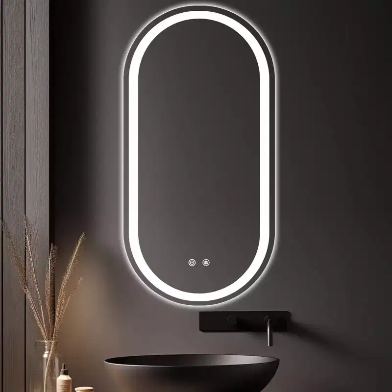 WallBeyond 15.75"x31.5" Oval LED Vanity Mirror Clear