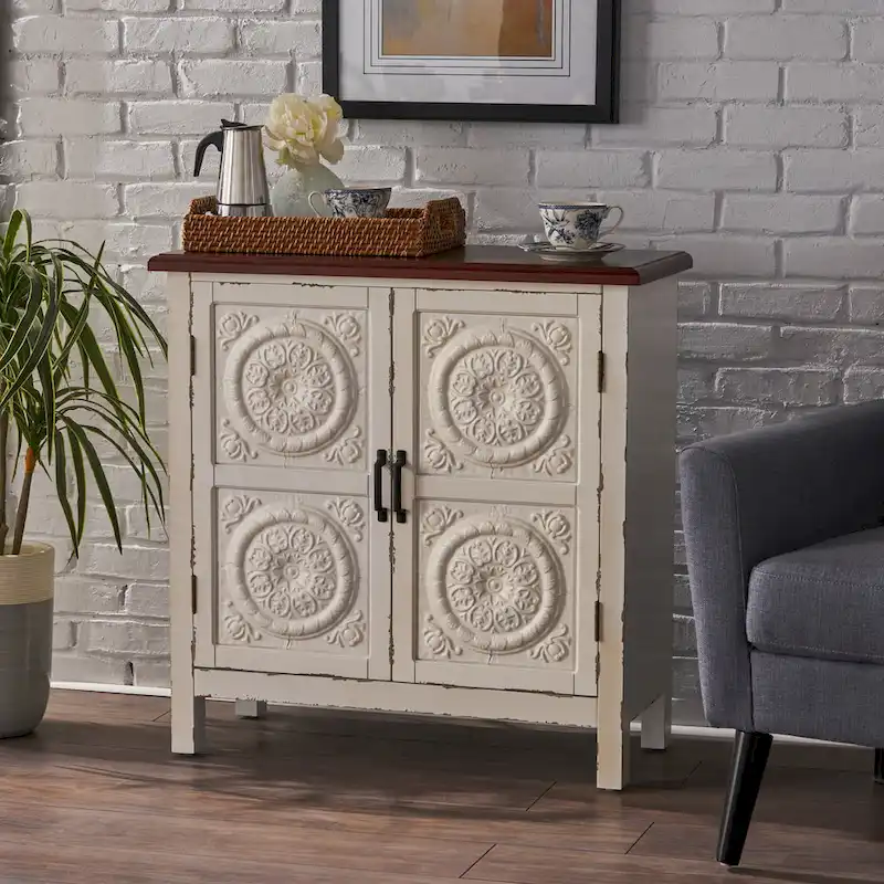 Brown / Navy Blue Tile Front Storage Cabinet – Seats 1
