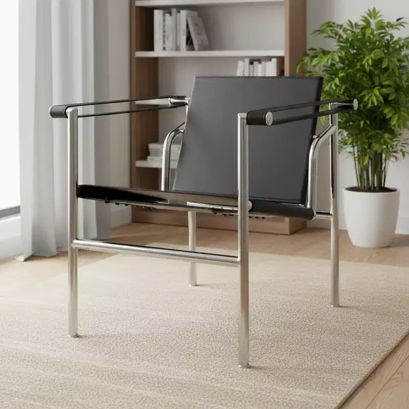 HomeRoots 24 Silver Stainless Steel Arm Chair