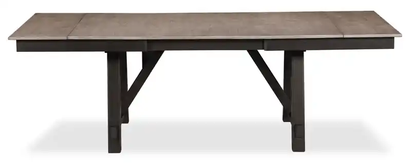 Dining Table with 66-94W Extension, Melamine, Trestle Base