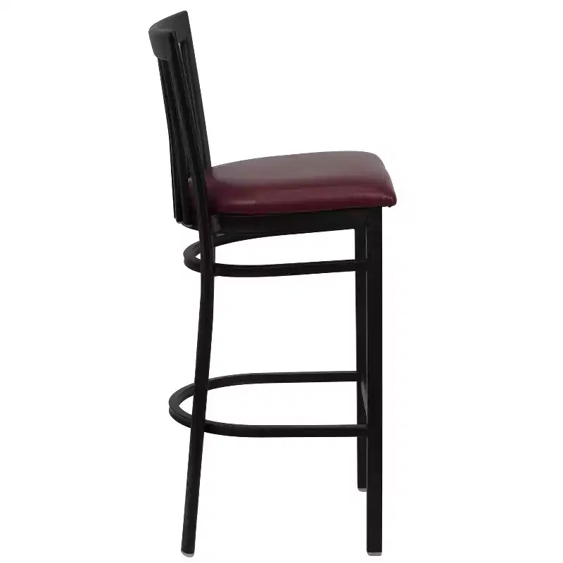 School House Back Metal Restaurant Barstool, Set of 2