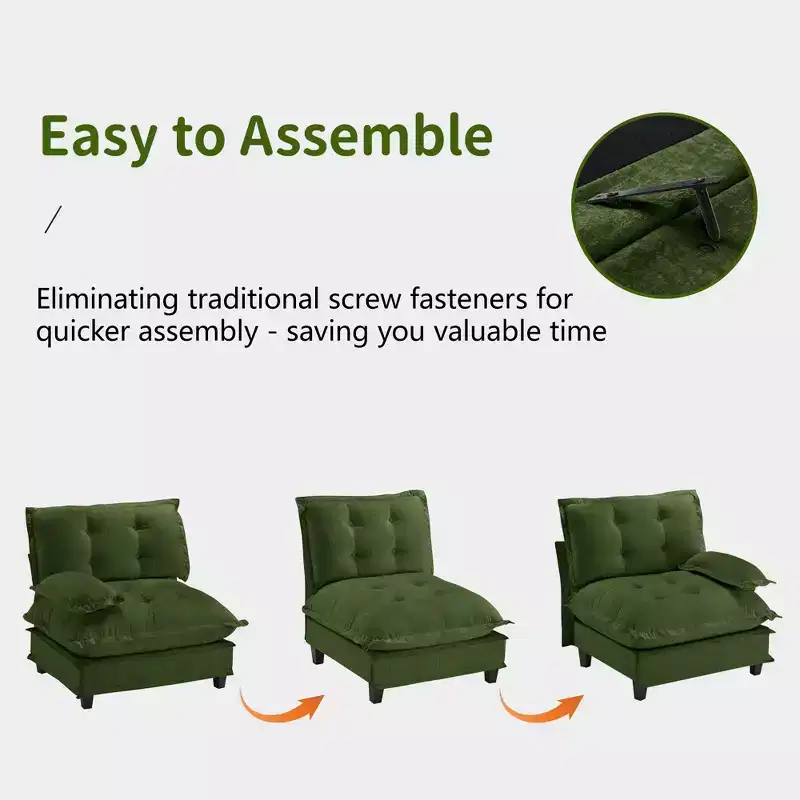 GDFStudio Havenridge Modular 107  U Chenille Sectional Sofa