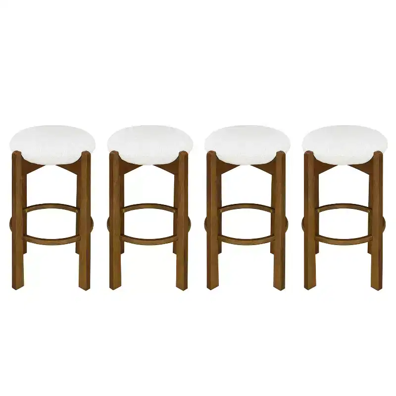 Christopher Knight Home Buchanan Modern Rubberwood Upholstered Barstools (Set of 4)