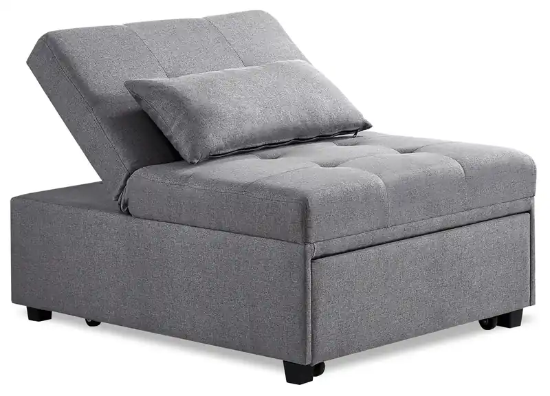 43.75 Fabric Convertible Sleeper Chair with Tufted Cushions