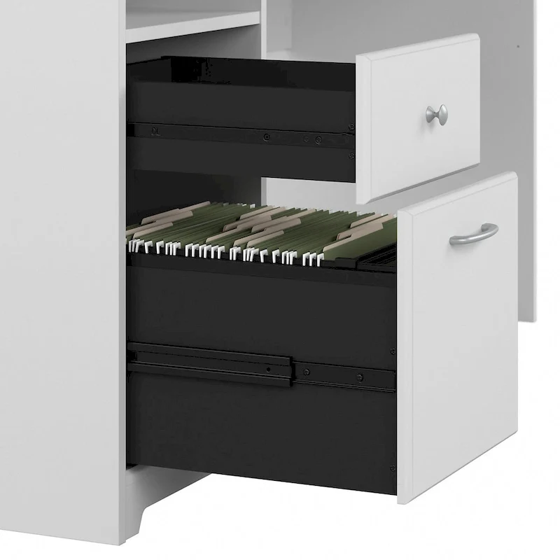 72W Computer Desk with Hutch and Drawers by