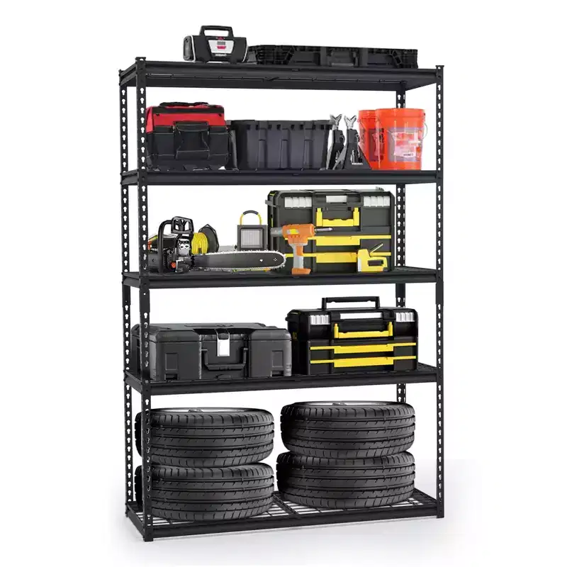 GustoWave 72 H Heavy Duty Garage Shelving, Adjustable 5-Tier Storage Shelves, Industrial Metal Shelving Units, Steel Organizer Wire Rack