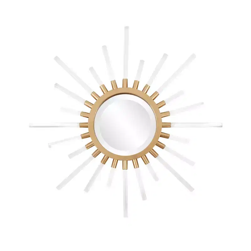 Contemporary Sunburst Wall Mirror Gold