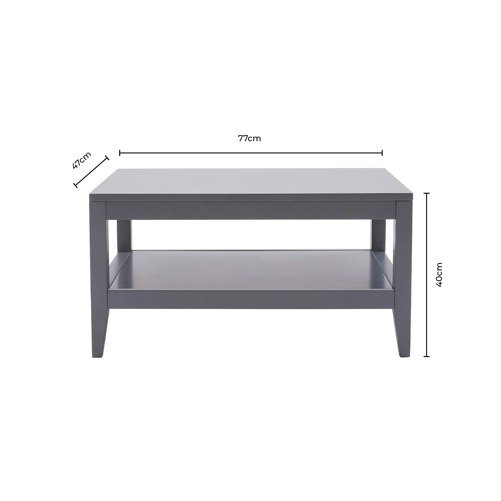 Modern Grey Painted Coffee Table with Open Shelf Storage for Living Room