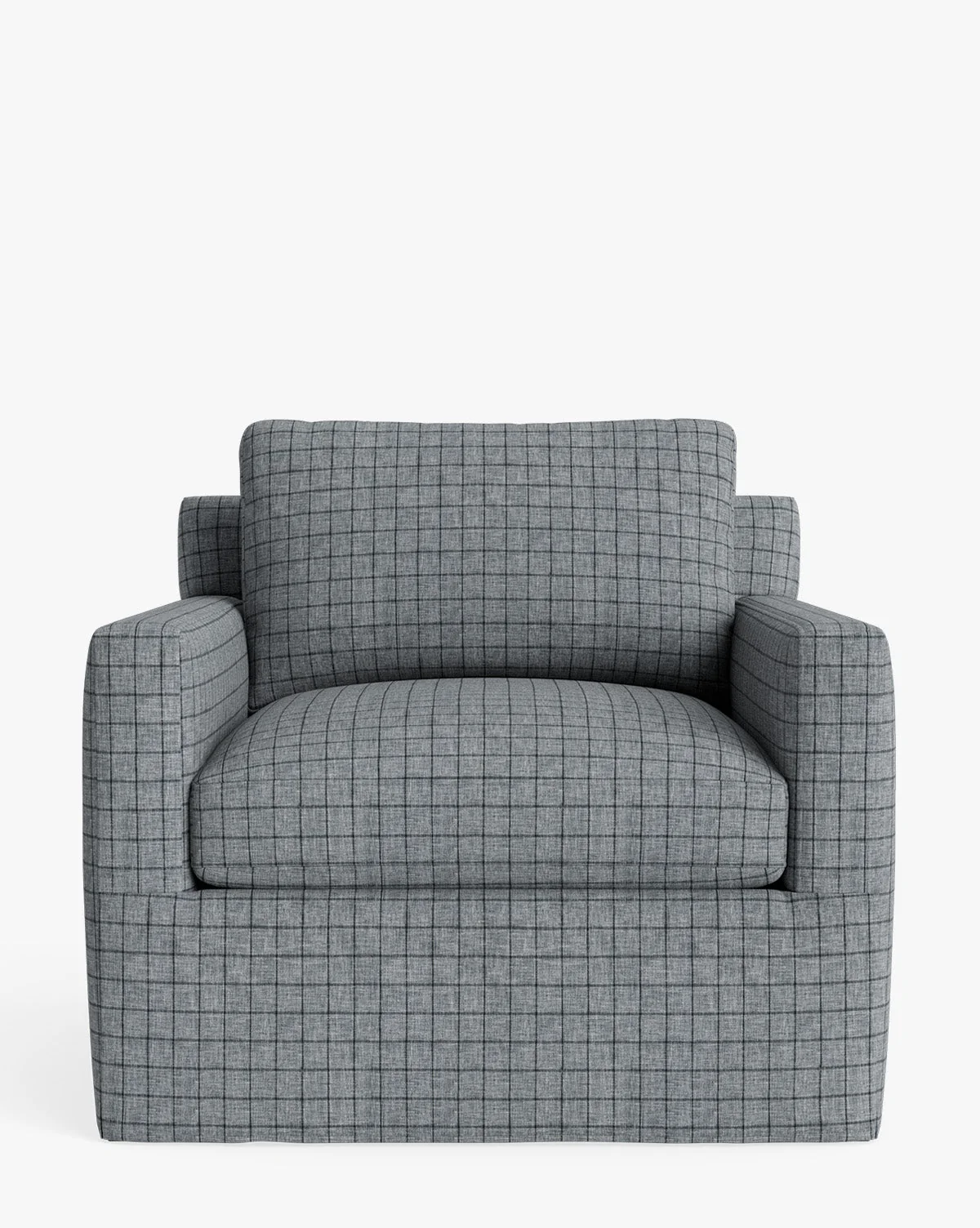 Modern Slipcovered Lounge Chair with Generous Cushioning & Easy Care Fabric for Living Room